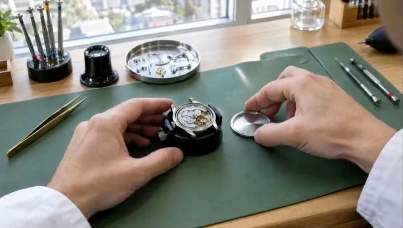 The wearer’s view at a watchmaker’s bench